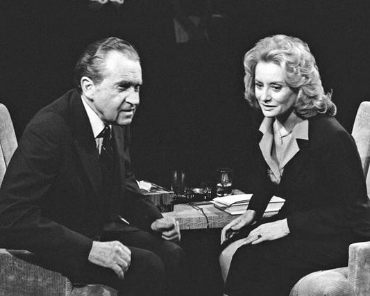 1980 Tv Interviewer Barbara Walters Glossy Photo Richard Nixon Print