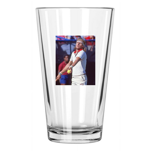 1980 Tennis Legend Bjorn Borg Photo 11 Grand Slams Pint Beer Drinking Glass