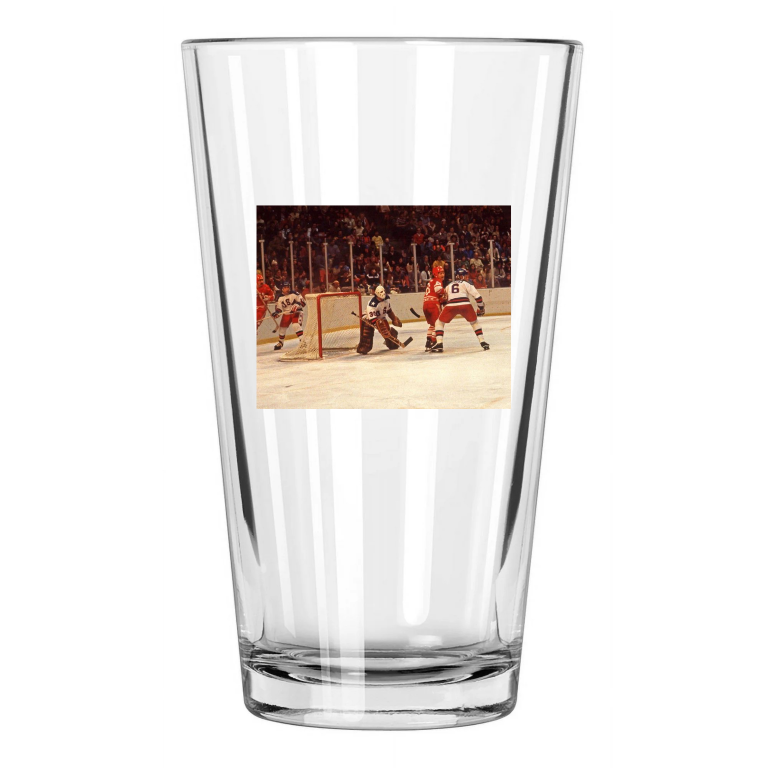 1980 Usa Hockey Vs Ussr Photo Jim Craig Miracle Pint Beer Drinking Glass