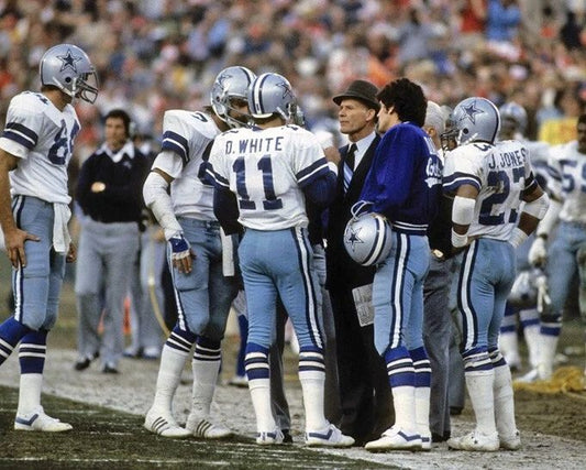 1981 Dallas Cowboys Tom Landry And Danny White Photo Glossy Print Poster 2