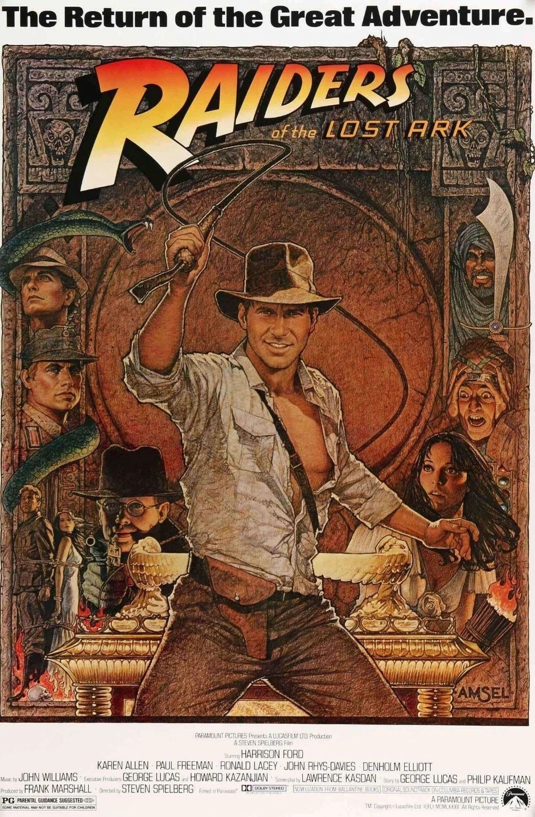 1981 Indiana Jones Raiders Of The Lost Ark Movie Poster Print Harrison Ford