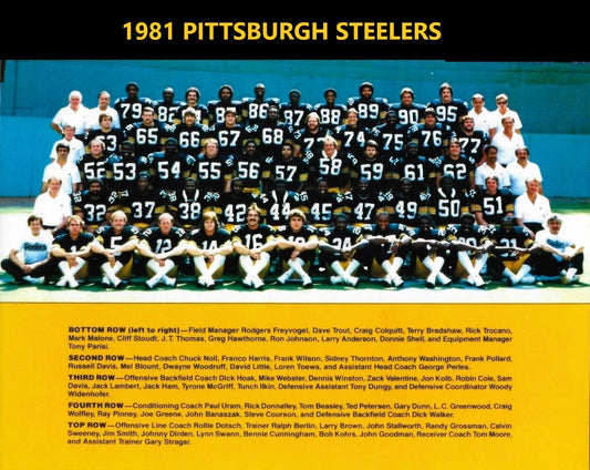 1981 Pittsburgh Steelers Team Photo Football Picture Nfl