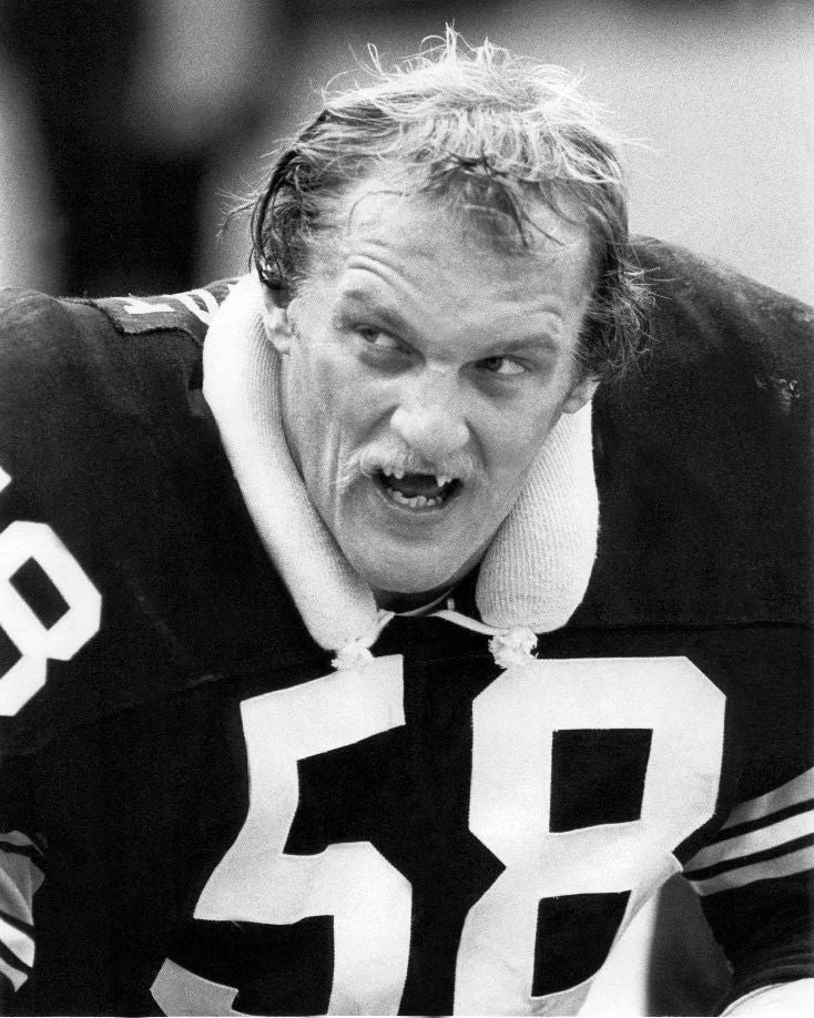 1981 Pittsburgh Steelers Jack Lambert Glossy Keychain Football Print Hof 90
