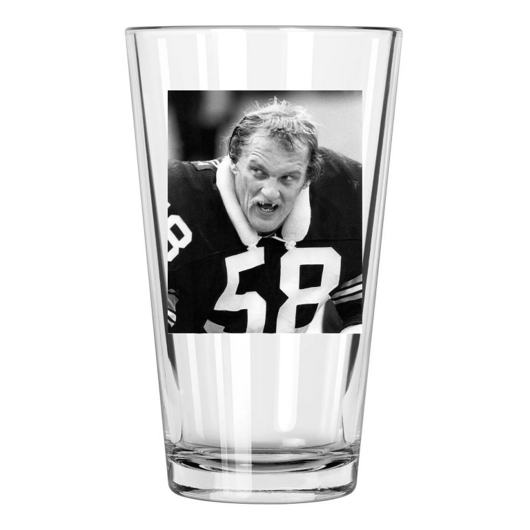 1981 Pittsburgh Steelers Jack Lambert Football Hof 90 Pint Beer Drinking Glass