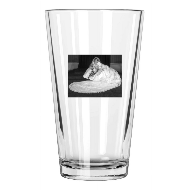 1981 Princess Of Wales, Diana Photo Celebrity Wedding Pint Beer Drinking Glass