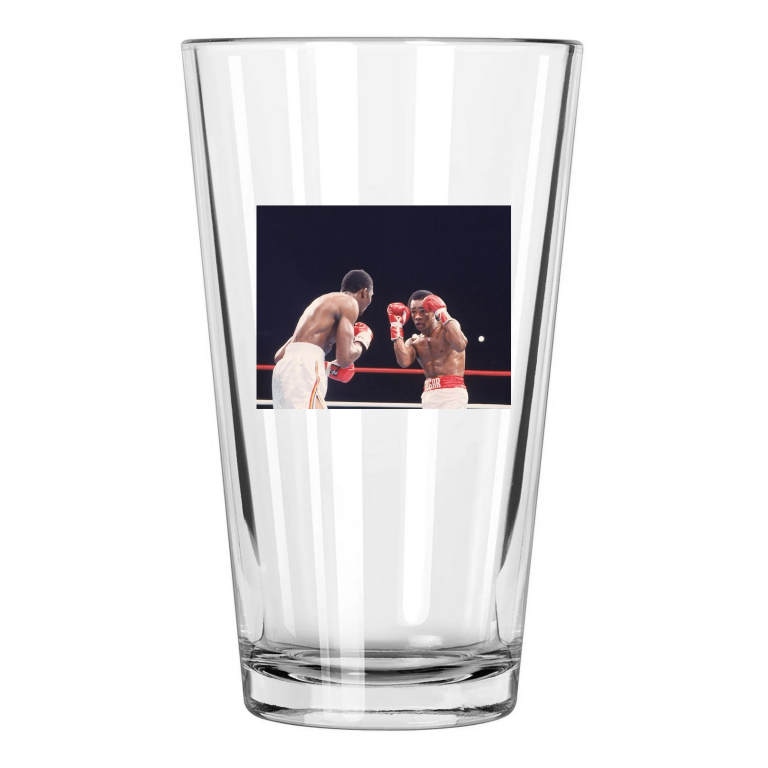 1981 Sugar Ray Leonard Vs Thomas Hitman Hearns Photo 1 Pint Beer Drinking Glass