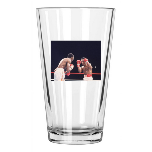 1981 Sugar Ray Leonard Vs Thomas Hitman Hearns Photo 1 Pint Beer Drinking Glass