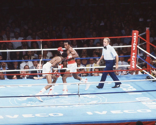 1981 Sugar Ray Leonard Vs Thomas Hitman Hearns Glossy Photo Poster Print 2