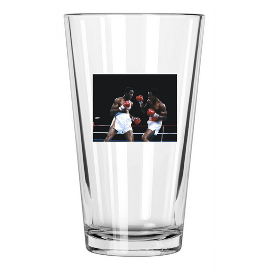 1981 Sugar Ray Leonard Vs Thomas Hitman Hearns Photo 3 Pint Beer Drinking Glass