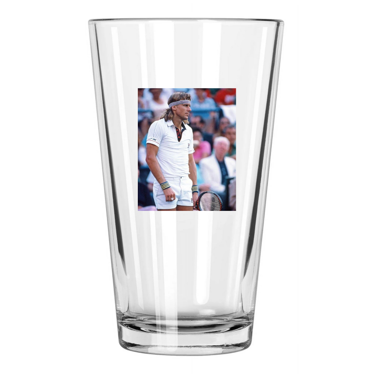 1981 Tennis Legend Bjorn Borg Photo 11 Grand Slams Pint Beer Drinking Glass