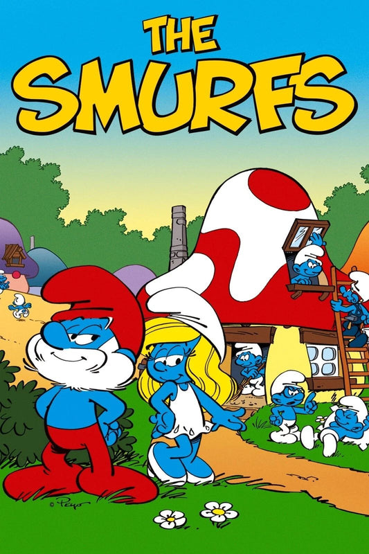 1981 The Smurfs Movie Keychain Papa Smurf Smurfette Gargamel Azrael