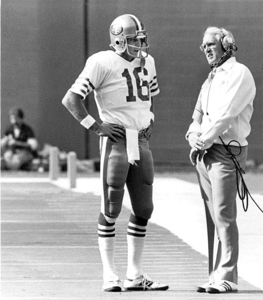 1982 Bill Walsh And Joe Montana Glossy Keychain San Francisco 49Ers Print
