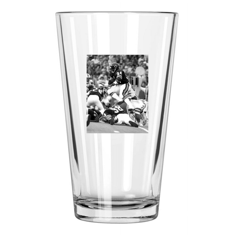 1982 Chicago Bears Walter Payton Photo Nfl Football Pint Beer Drinking Glass