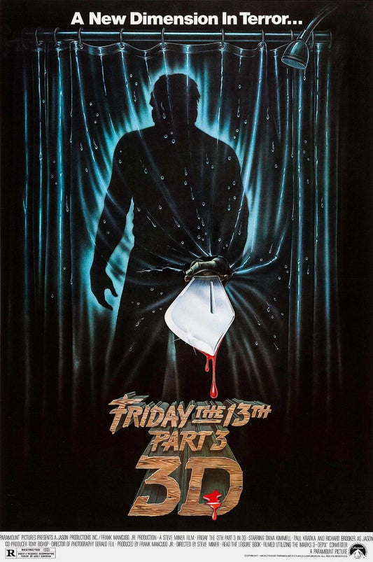 1982 Friday The 13Th Part 3 3D Movie Poster Crystal Lake Jason Voorhees