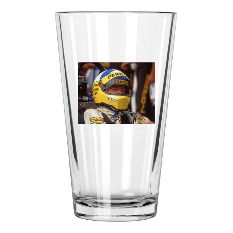 1982 Indy Driver Johnny Rutherford Indianapolis 500 Pint Beer Drinking Glass