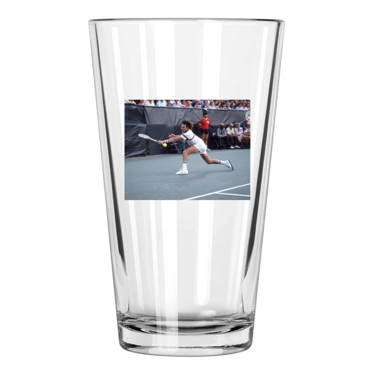 1982 Legend Tennis Pro Jimmy Connors Photo Pint Beer Drinking Glass
