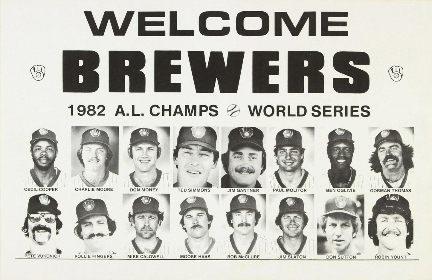 1982 Milwaukee Brewers Magnet Baseball Picture Mlb Champs