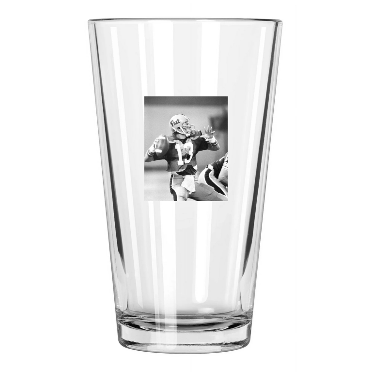 1982 Pittsburgh Dan Marino Photo College Football Pint Beer Drinking Glass