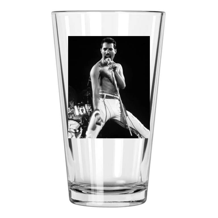 1982 Rock Band Queen Freddie Mercury Photo Rock & Roll Pint Beer Drinking Glass