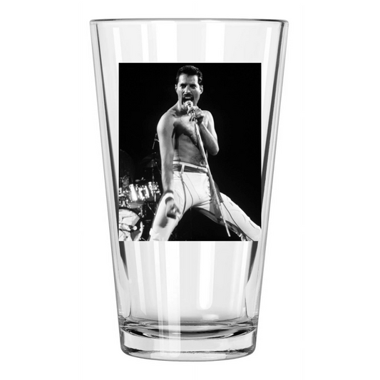 1982 Rock Band Queen Freddie Mercury Photo Rock & Roll Pint Beer Drinking Glass