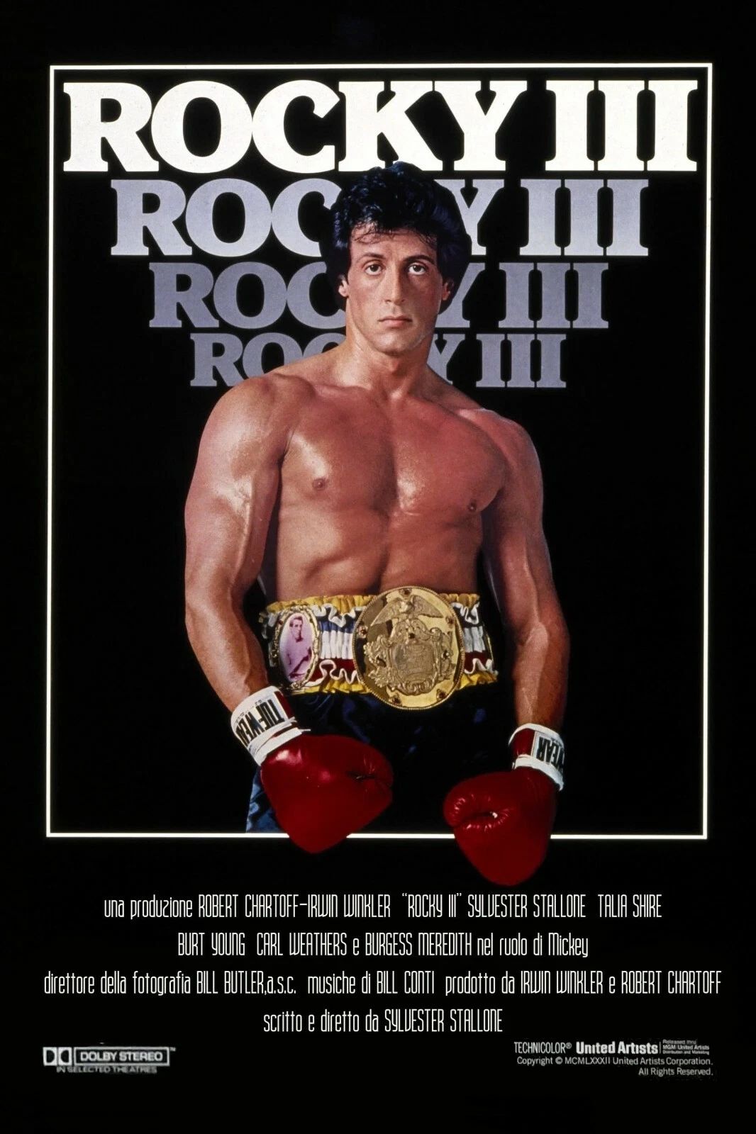 1982 Rocky Iii Movie Poster Print Rocky Balboa Italian Stallion Clubber Lang