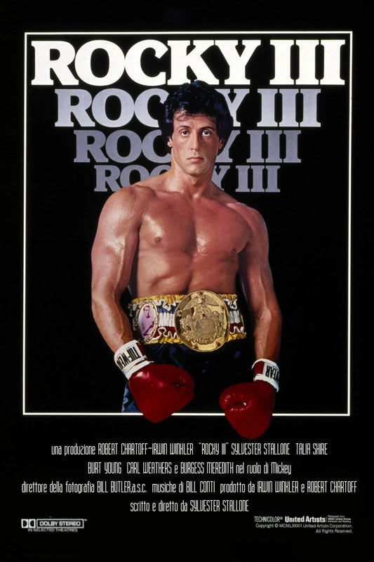 1982 Rocky Iii Movie Poster Print Rocky Balboa Italian Stallion Clubber Lang