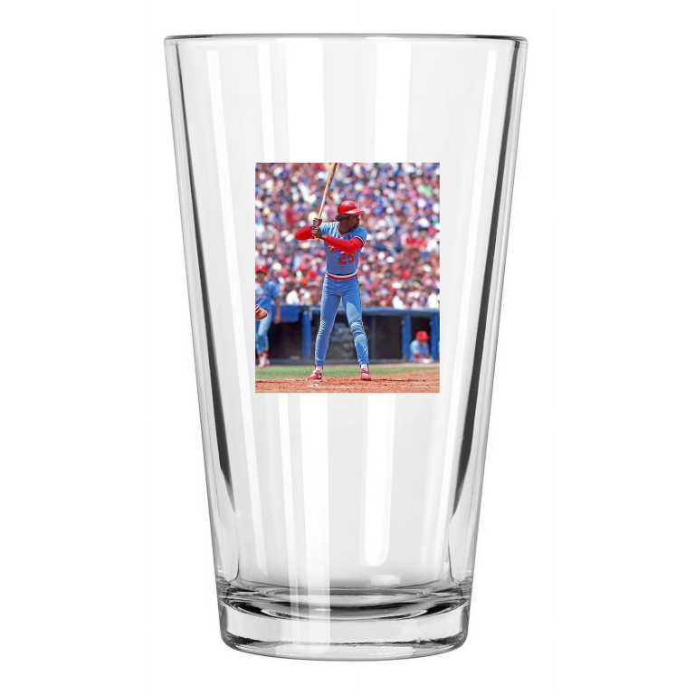 1982 St Louis Cardinals George Hendrick Photo Pint Beer Drinking Glass