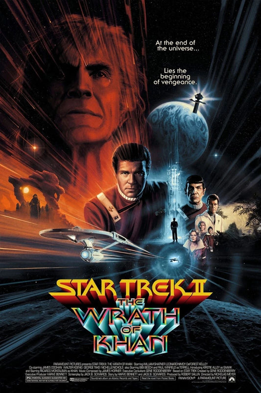 1982 Star Trek Ii The Wrath Of Khan Movie Keychain William Shatner Nimoy
