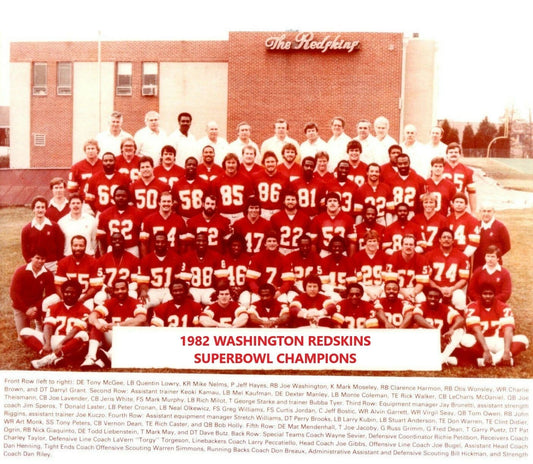 1982 Washington Redskins Team Magnet Football Nfl Picture Sb Champs