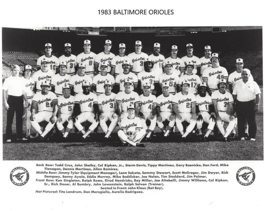 1983 Baltimore Orioles Team Photo Baseball Picture O'S Mlb