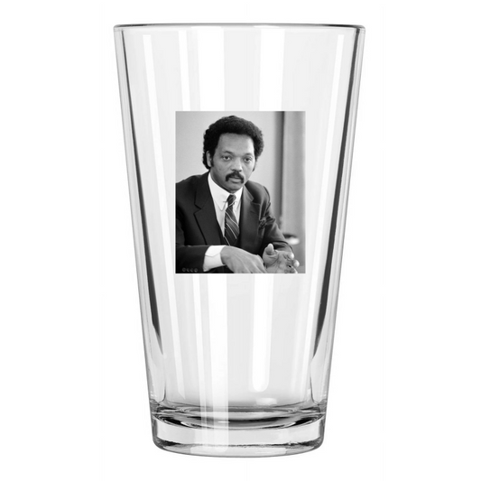 1983 Civil Rights Leader Jesse Jackson Black History Pint Beer Drinking Glass