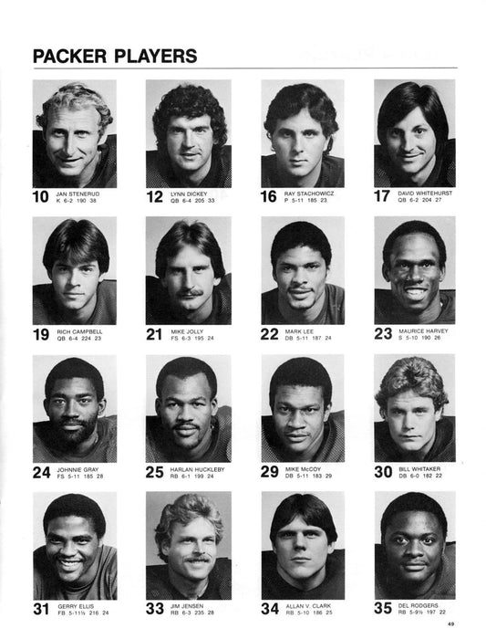 1983 Green Bay Packers Magnet Football Nfl Picture