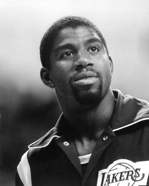 1983 Los Angeles Lakers Ervin Magic Johnson Glossy Keychain Print Basketball