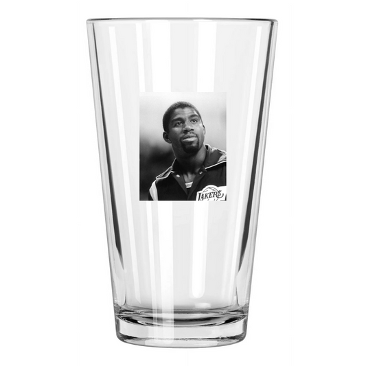 1983 Los Angeles Lakers Ervin Magic Johnson Basketball Pint Beer Drinking Glass