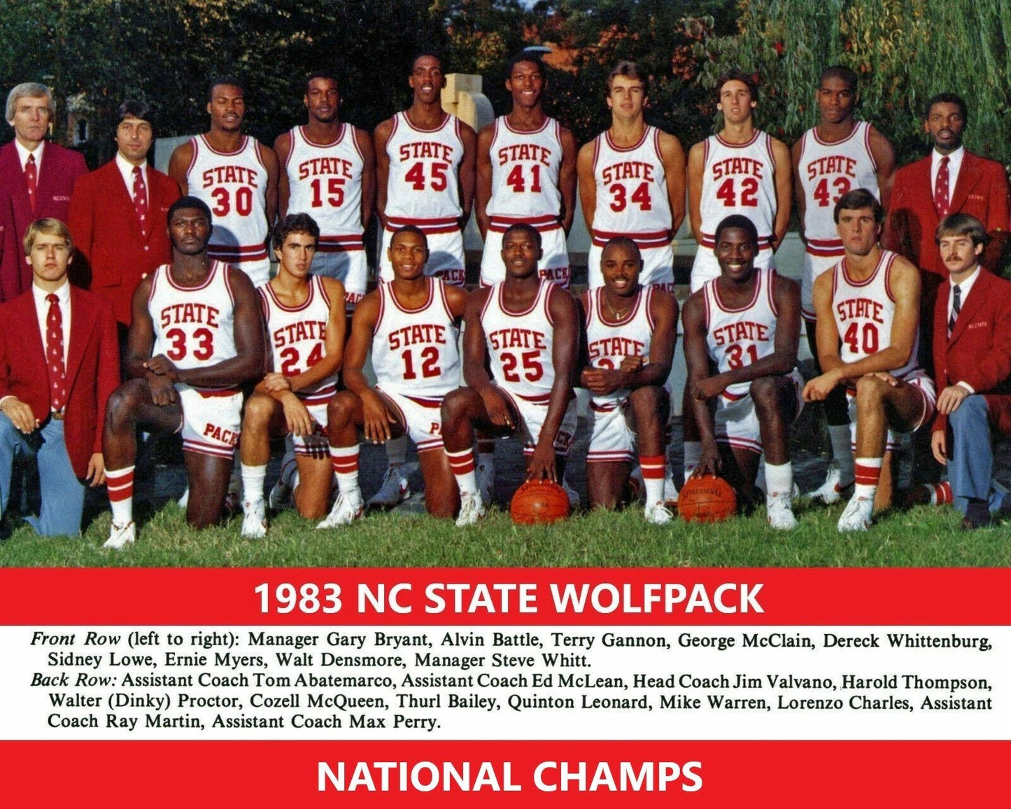 1983 Nc State Team Keychain Wolfpack Basketball Ncaa Champs Color