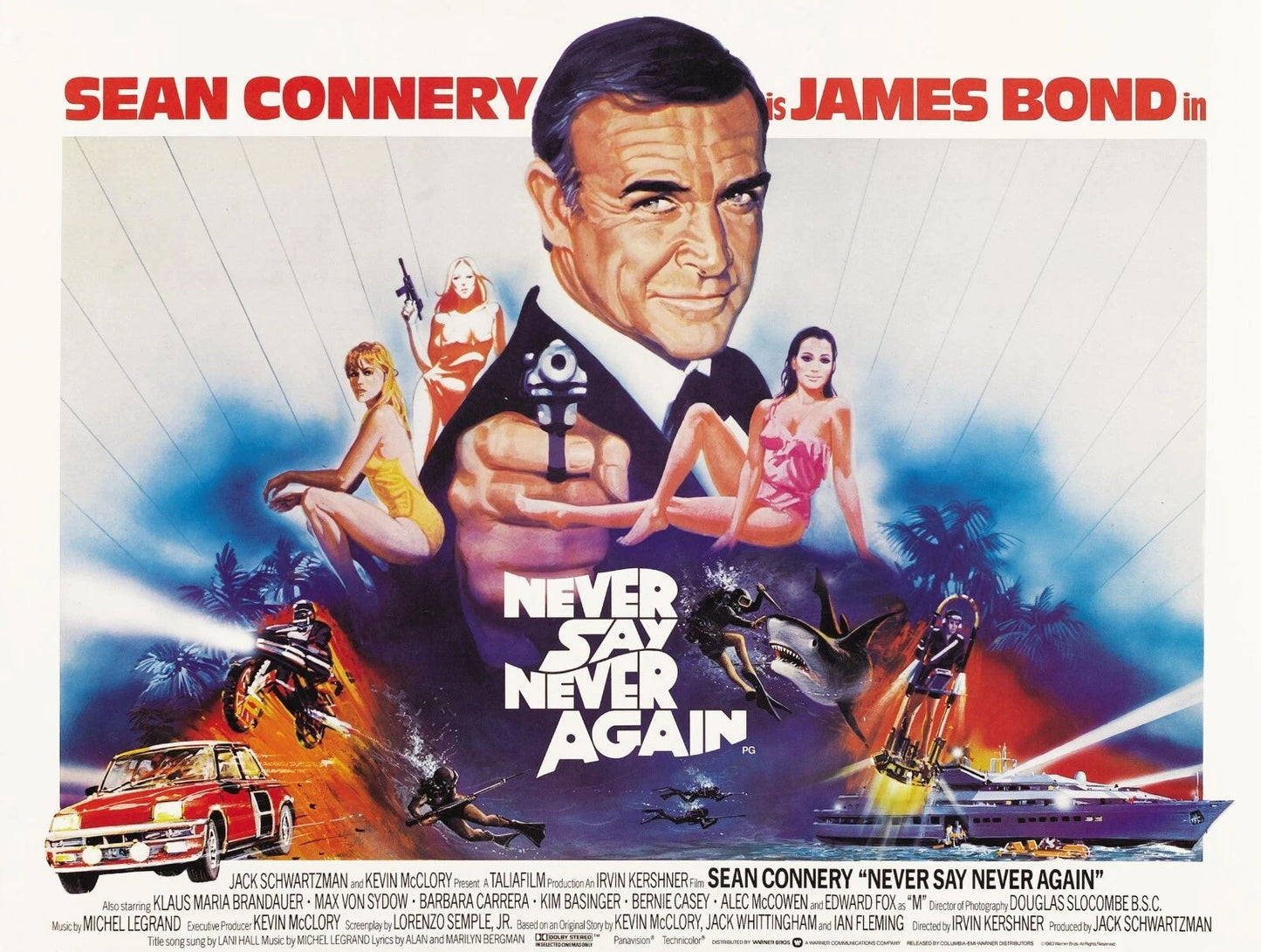 1983 Never Say Never Again Movie Poster 007 James Bond Sean Connery