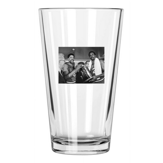 1983 Philadelphia 76Ers Champions Dr J And Moses Malone Pint Beer Drinking Glass