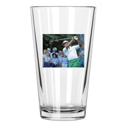 1983 Pro Golfer Lee Elder Photo Golf Swing Masters Pint Beer Drinking Glass