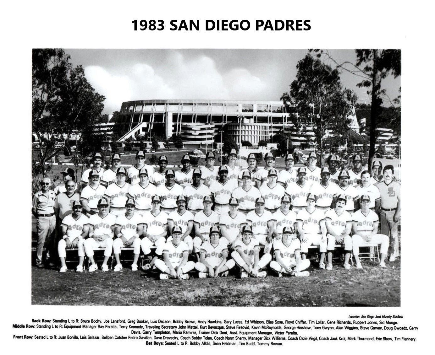 1983 San Diego Padres Team Photo Baseball Picture Mlb With Names