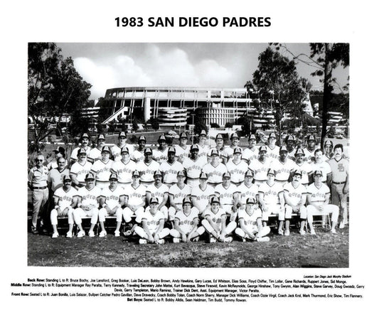 1983 San Diego Padres Team Photo Baseball Picture Mlb With Names