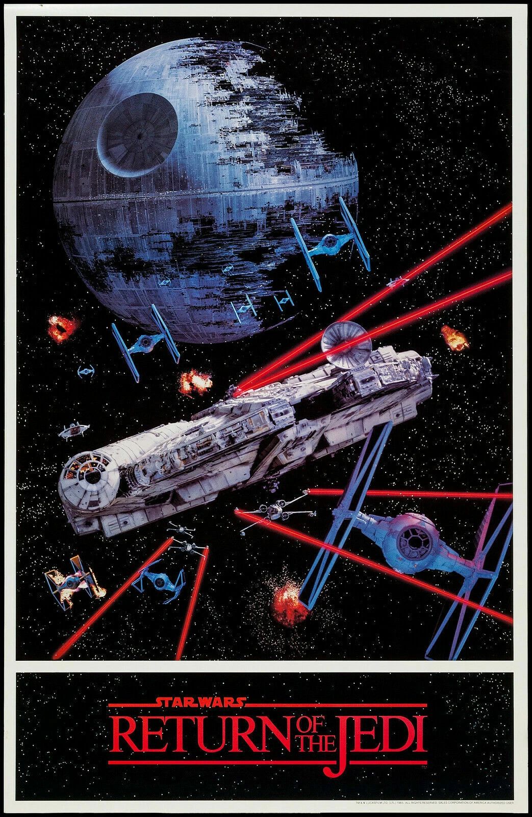 1983 Star Wars Episode Vi Return Of The Jedi Movie Magnet Vader & Luke