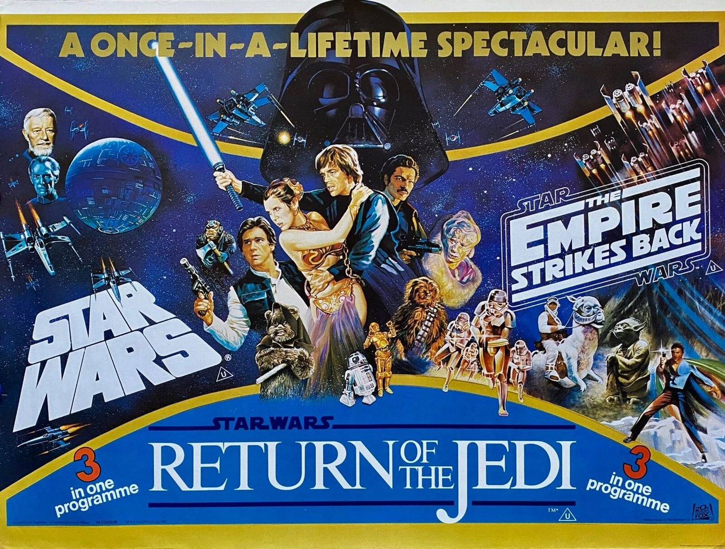 1983 Star Wars Episode Vi Return Of The Jedi Movie Poster Vader & Luke