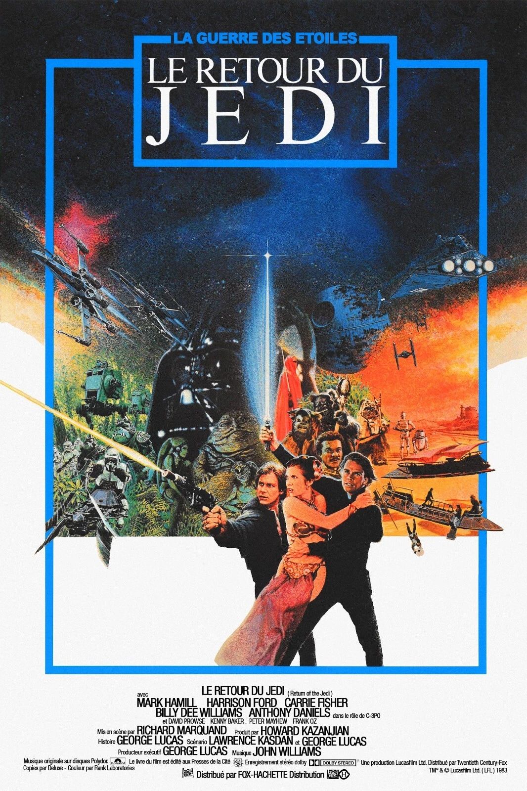 1983 Star Wars Vi Return Of The Jedi Movie Poster Darth Vader & Luke