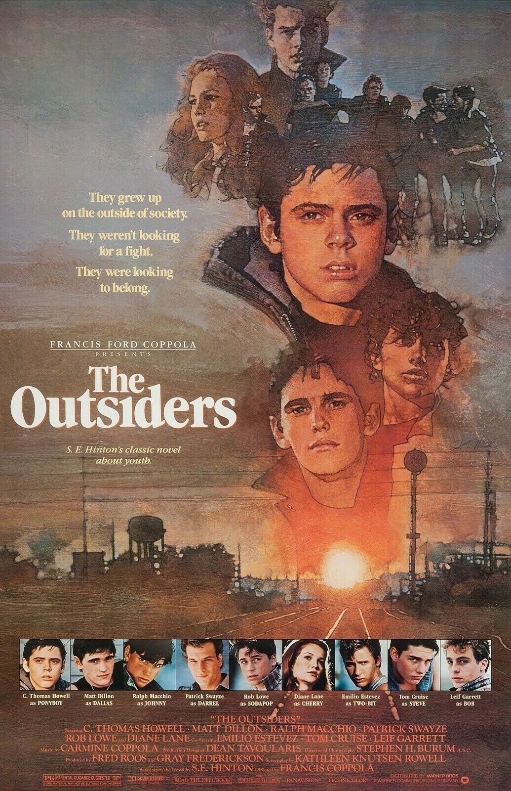 1983 The Outsiders Movie Poster Print Patrick Swayze Tom Cruise Ralph Macchio