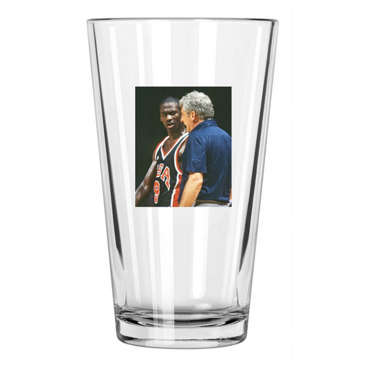 1984 Bobby Knight Photo Usa Olympics Los Angeles Pint Beer Drinking Glass