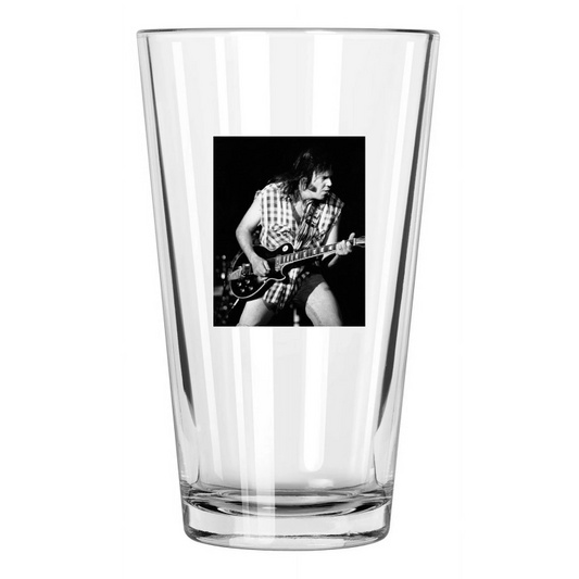 1984 Canadian Singer Neil Young Photo Music Guitar Pint Beer Drinking Glass