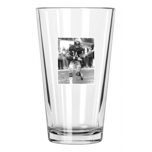1984 Chicago Bears Walter Payton Photo Football Hof 93 Pint Beer Drinking Glass