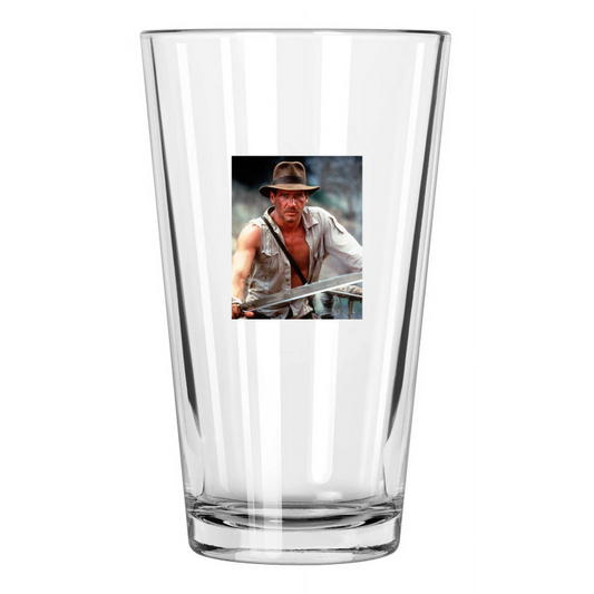 1984 Film Actor Harrison Ford Indiana Jones Photo Movie Pint Beer Drinking Glass