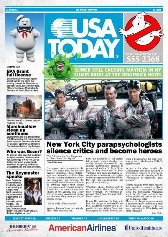 1984 Ghostbusters Usa Today Keychain Venkman Egon Ray Winston Stay Puft