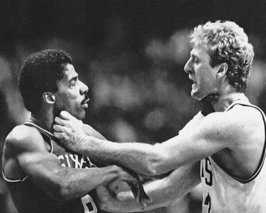 1984 Larry Bird Vs Julius Erving Glossy Magnet Celtics And 76Ers Print